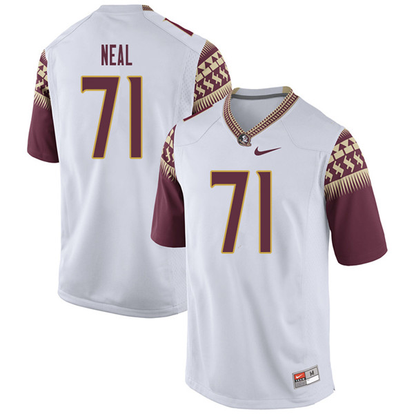 Men #71 Chaz Neal Florida State Seminoles College Football Jerseys Sale-White - Click Image to Close